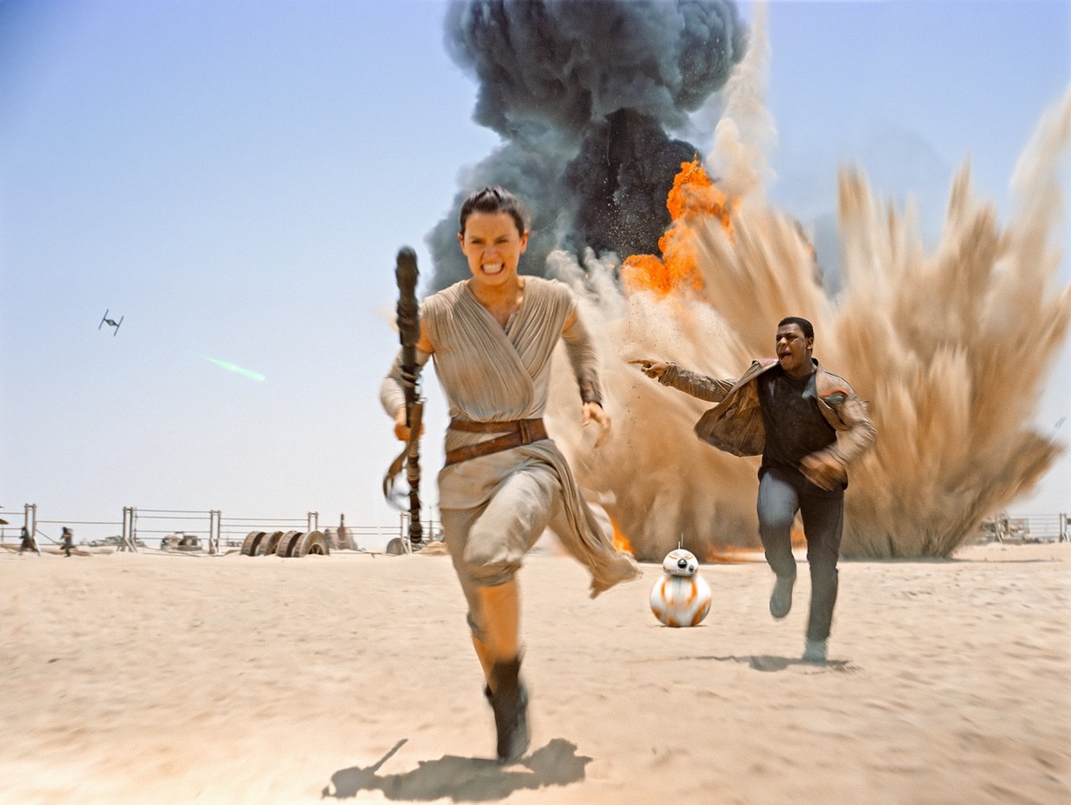 Rey and Finn in Star Wars: The Force Awakens. Courtesy of Disney/Lucasfilm.