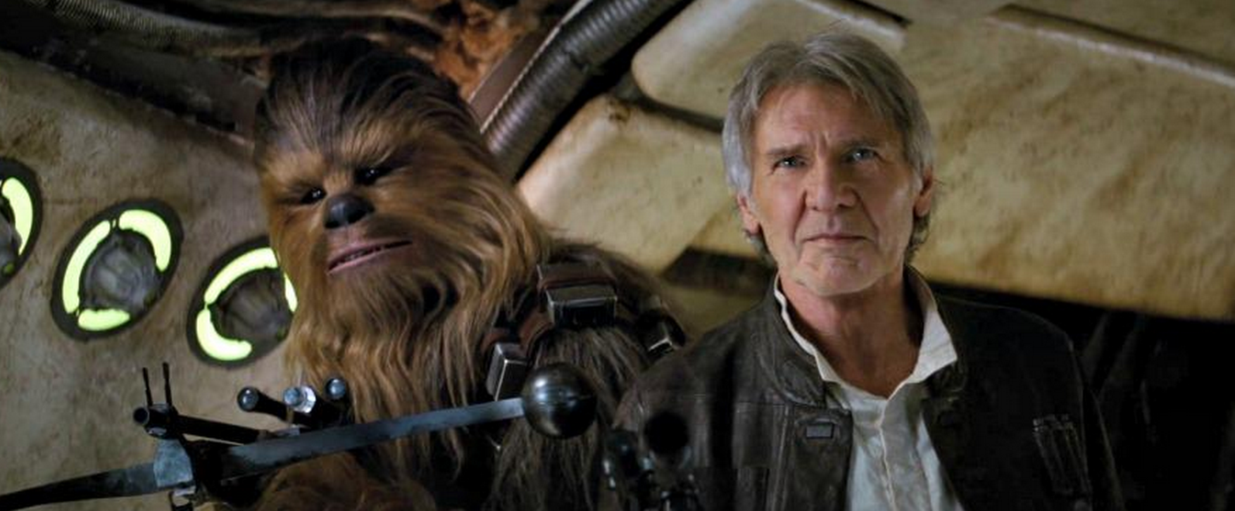 Chewy and Han Solo return in Star Wars: The Force Awakens. Courtesy of Disney/Lucasfilm.