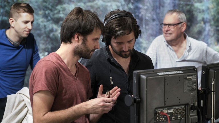 The Duffer Brothers on the set of 'Stranger Things.' Courtesy of NEFLIX