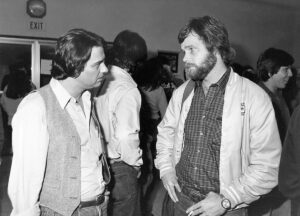 Asst. Executive Director Tony Butka, left, and Ron Kutak (Videotape Organizer), 1981.