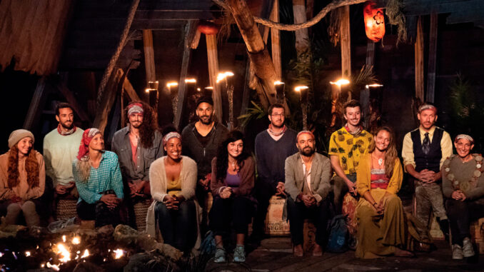Contestants at the tribal council on “Survivor: Edge of Extinction.”