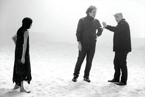 Coen directing on the “Macbeth” set. Photo: Apple TV.