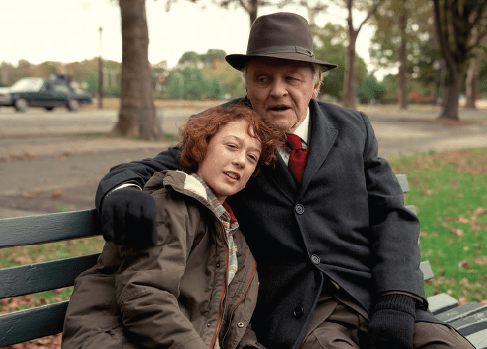 Banks Repeta, left, and Anthony Hopkins in “Armageddon Time.” PHOTO: FOCUS FEATURES