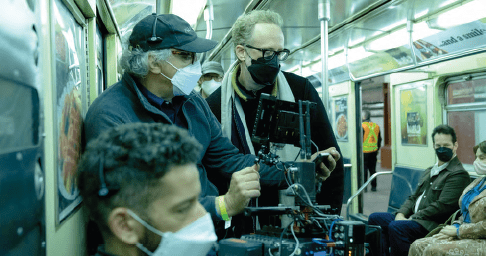 Director of photography Darius Khondji and director James Gray shooting “Armageddon Time.” PHOTO: FOCUS FEATURES