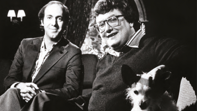 TWO OF US: Siskel, left, and Ebert in 1981, with their mascot Spot.